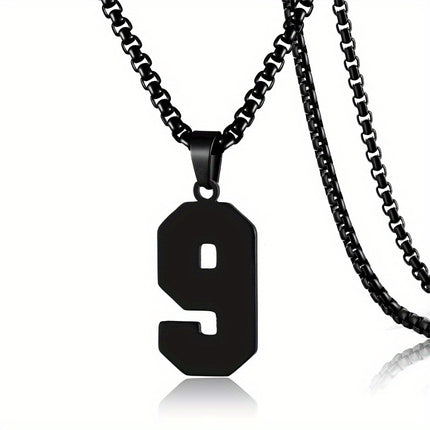 Men's Sports Number Pendant Necklace