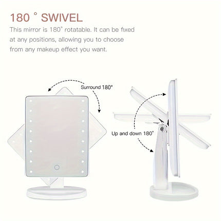 16 LED Rotatable Makeup Mirror – Perfect Lighting Anywhere - Monti Bargains