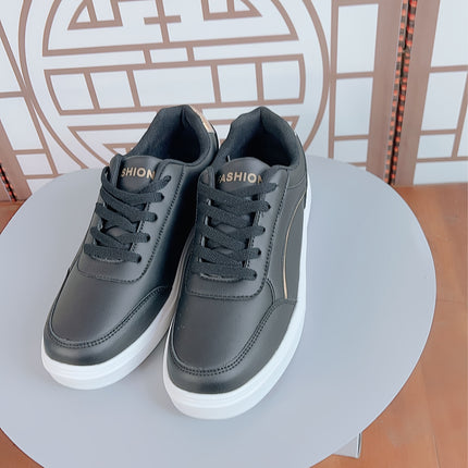 Women's Solid Color Lace-Up Sneakers