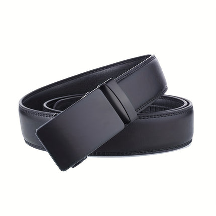 Men's Black Automatic PU Leather Belt