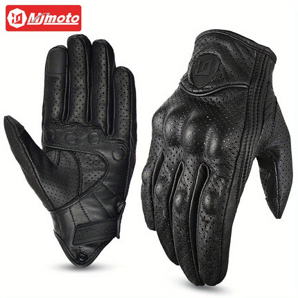 PU Leather Motorcycle Gloves - Breathable, Touchscreen Summer Gear