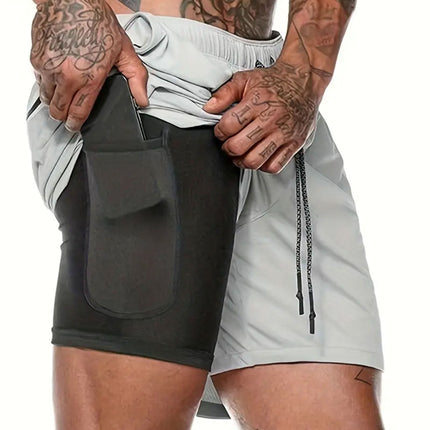 Men's 2-in-1 Athletic Shorts - Monti Bargains