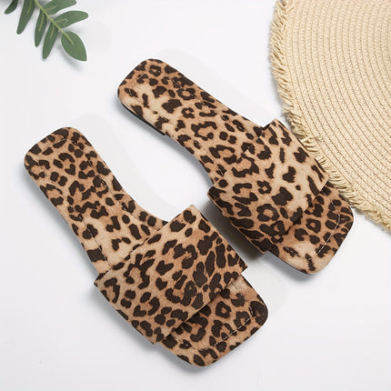 Leopard Print Slip-On Sandals