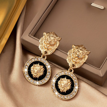 Elegant Lion Head Dangle Earrings