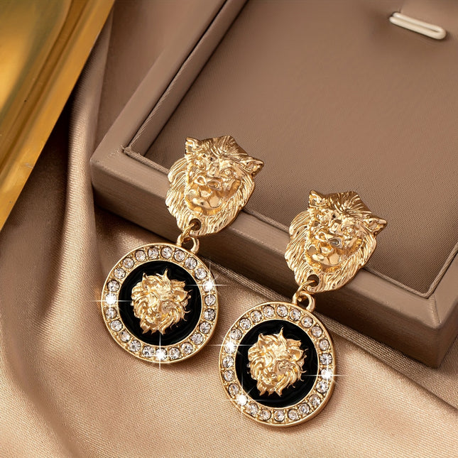 Elegant Lion Head Dangle Earrings