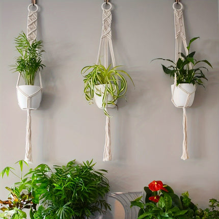 3-Pack Boho Macrame Plant Hangers