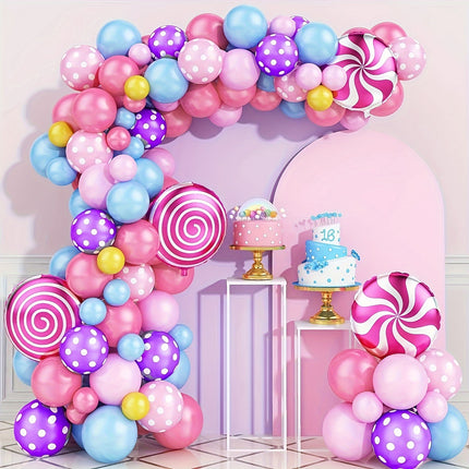 79pcs Rainbow Candy & Lollipop Balloon Garland and Arch Kit
