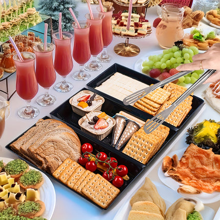 3-Tier Serving Tray Set with Tongs, Small Plates, and Forks