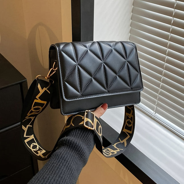 Rhombus Embossed Crossbody Bag
