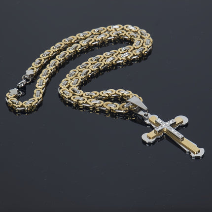 Men's Stainless Steel Pendant Necklace Set