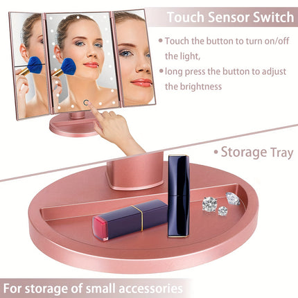 Tri-Fold LED Vanity Mirror