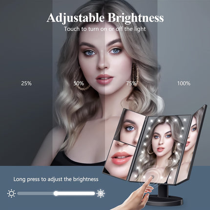 Tri-Fold LED Vanity Mirror