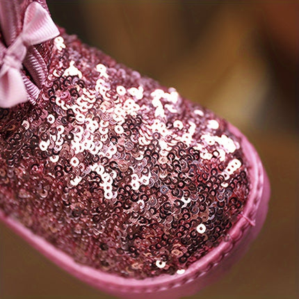 Cute Snow Boots with Sequin Bunny Ears