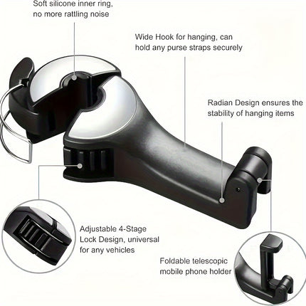 Adjustable Car Seat Phone Holder – Secure Headrest Mount