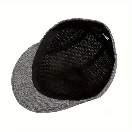 Striped Gray & Beige Lightweight Beret