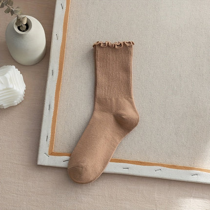 Women's Cotton Mid-Calf Lace Socks (6 Pairs)