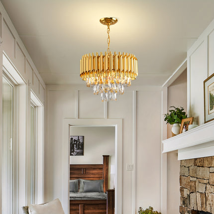 Elegant 3-Tier Crystal Chandelier - Modern Flush Mount