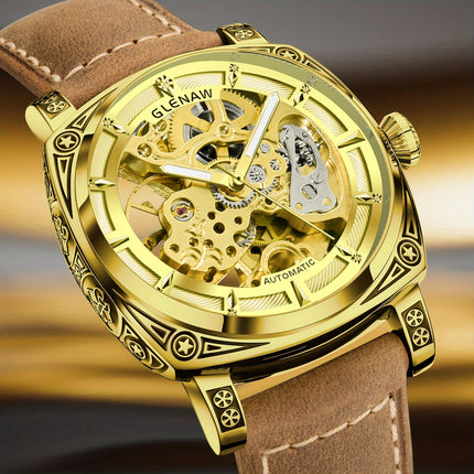 Golden Skeleton Automatic Wristwatch