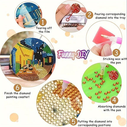8pcs Diamond Art Coaster Set