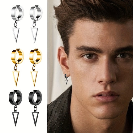 Triangle Pendant Ear Clips Set