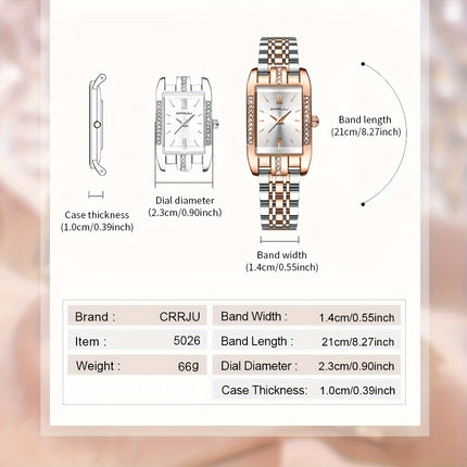 CRRJU Women's Square Quartz Watch