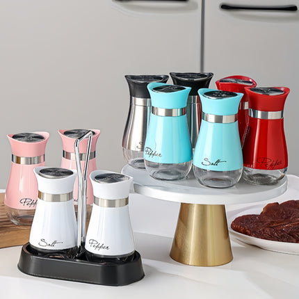 Stainless Steel & Glass Salt & Pepper Set