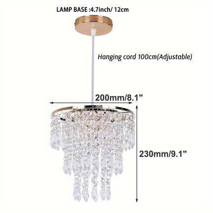 Modern Mini Crystal Chandelier - 3-Tier Raindrop Design