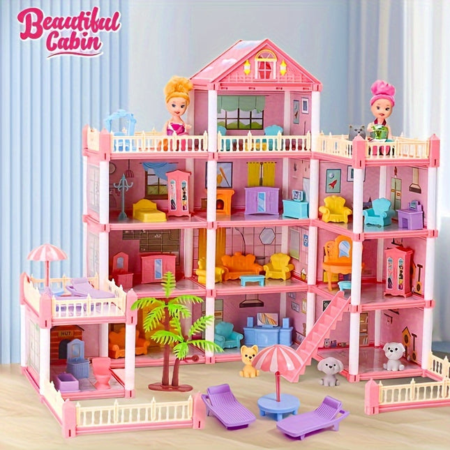 Deluxe 4-Story Dollhouse Playset – Magical Pretend Play Fun