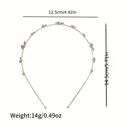 Elegant French Butterfly Pearl Headband