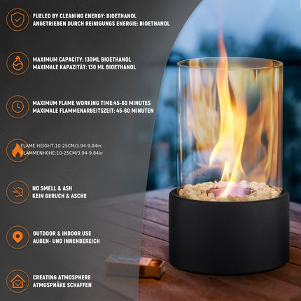 Stainless Steel Tabletop Fireplace – Romantic Portable Fire Pit