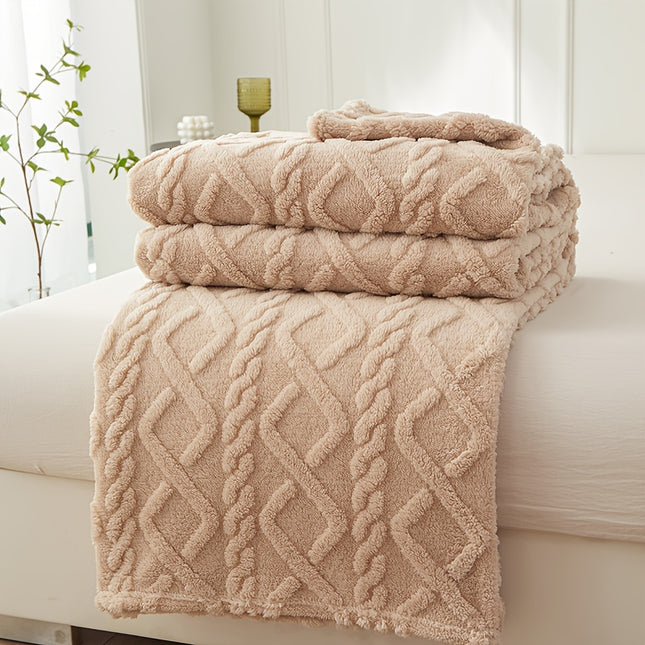 FAGEJIE Plush Lamb Fleece Throw Blanket - Cozy & Stylish