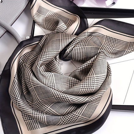 Boho-Chic Houndstooth Neck Scarf