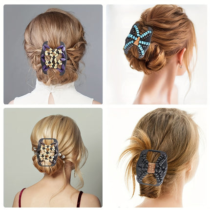 Wooden Beaded Double Hair Comb