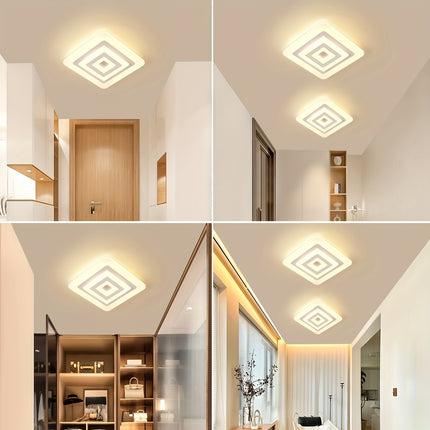 Amansour Modern LED Ceiling Light - Square Acrylic Design