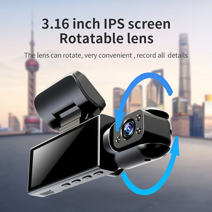 Vavupo 1080P Dual-Camera Dash Cam with Night Vision