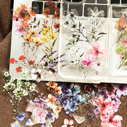 50pcs Transparent Flower Stickers