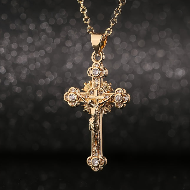 Micro-Set Zirconia Cross Necklace