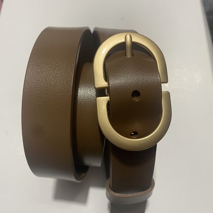 Double D Buckle Leather Belt