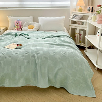 100% Cotton Waffle Blanket - Soft & Skin-Friendly