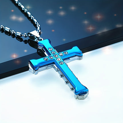 Men's Rhinestone Cross Necklace