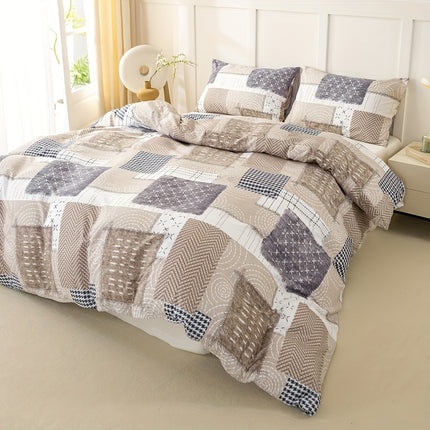 Chic Patchwork Duvet Cover Set - All-Season Comfort