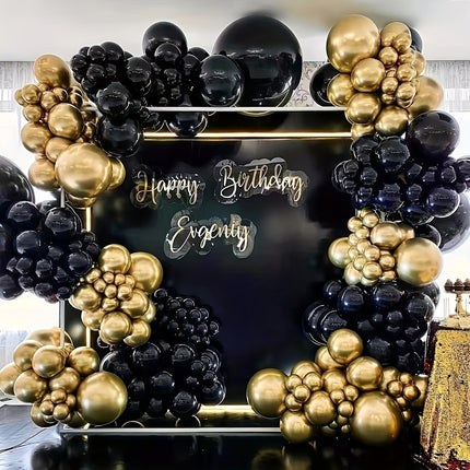 101pcs Black & Gold Balloon Garland Kit – Perfect for Events