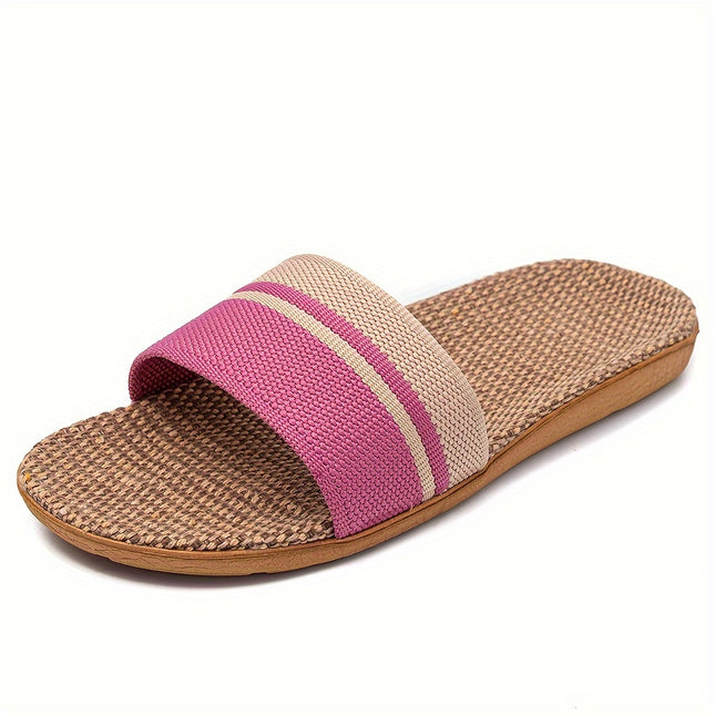 Women's Striped Linen Slippers