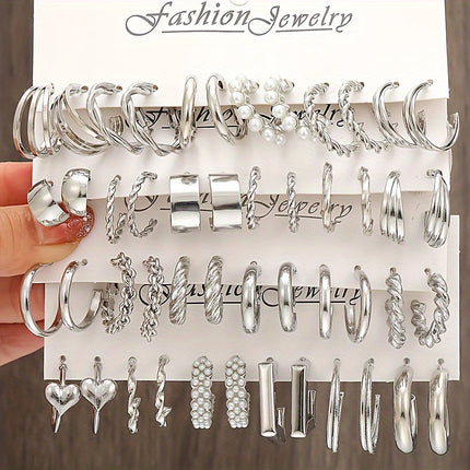 Punk Retro Circle Love Earrings Set