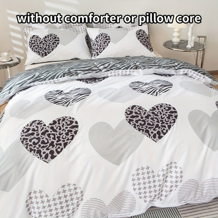 Leopard Print Heart Comforter Set - Cozy & Stylish Bedding