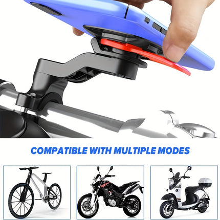 Anti-Shake Motorcycle Phone Mount – 360° Rotation Handlebar Clamp