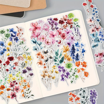 50pcs Transparent Flower Stickers