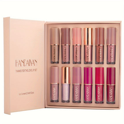 12-Color Smudge-Proof Lip Gloss Set