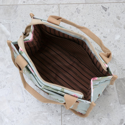 Floral Print Commuter Tote Bag