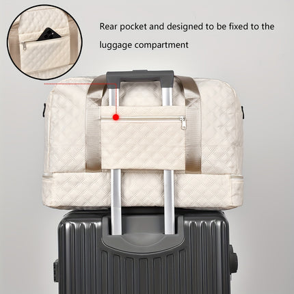 Argyle Pattern Large Capacity Duffle Bag